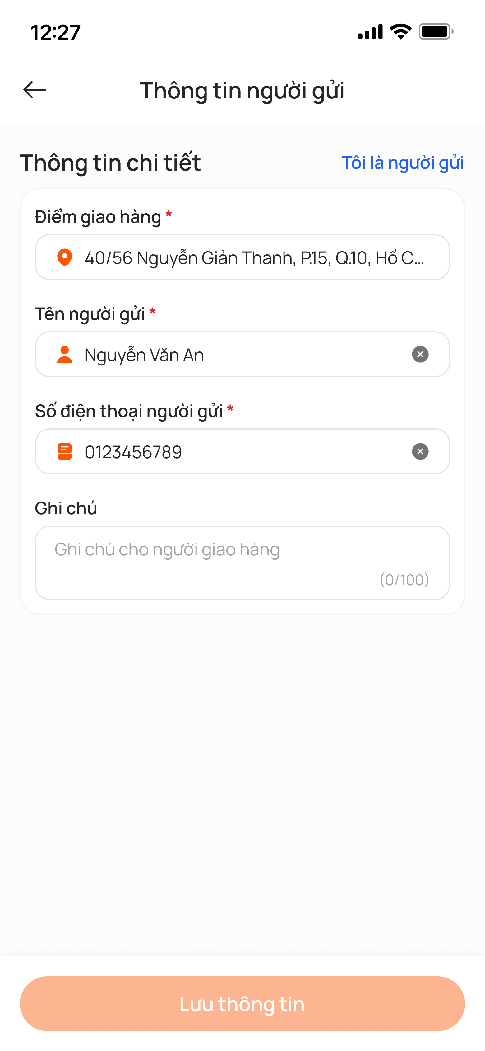 App interface step 2