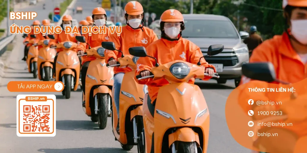 Tài xế Bship được trang bị xe máy điện Vinfast Feliz S để hoạt động