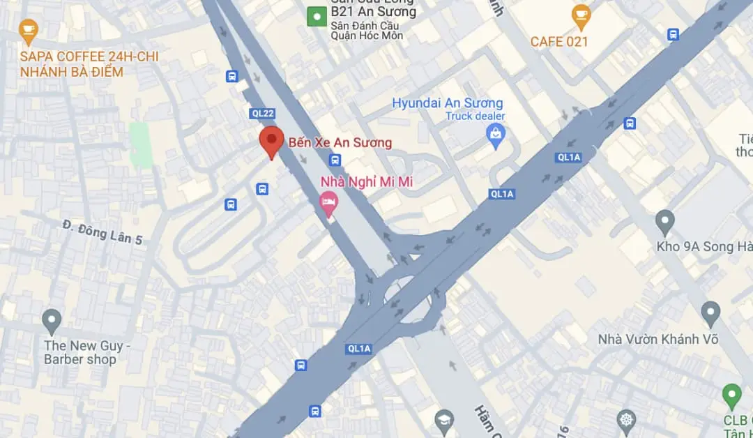 Hình ảnh bản đồ bến xe An Sương