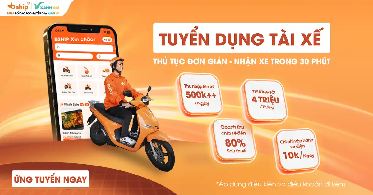Tuyển dụng tài xế bship
