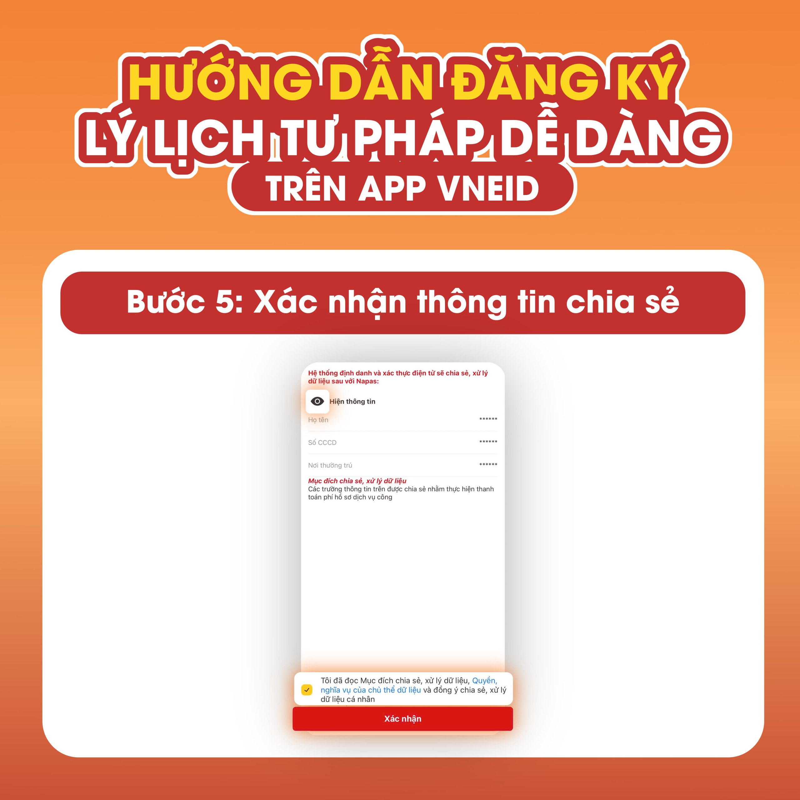 Xác nhận thông tin chia sẻ