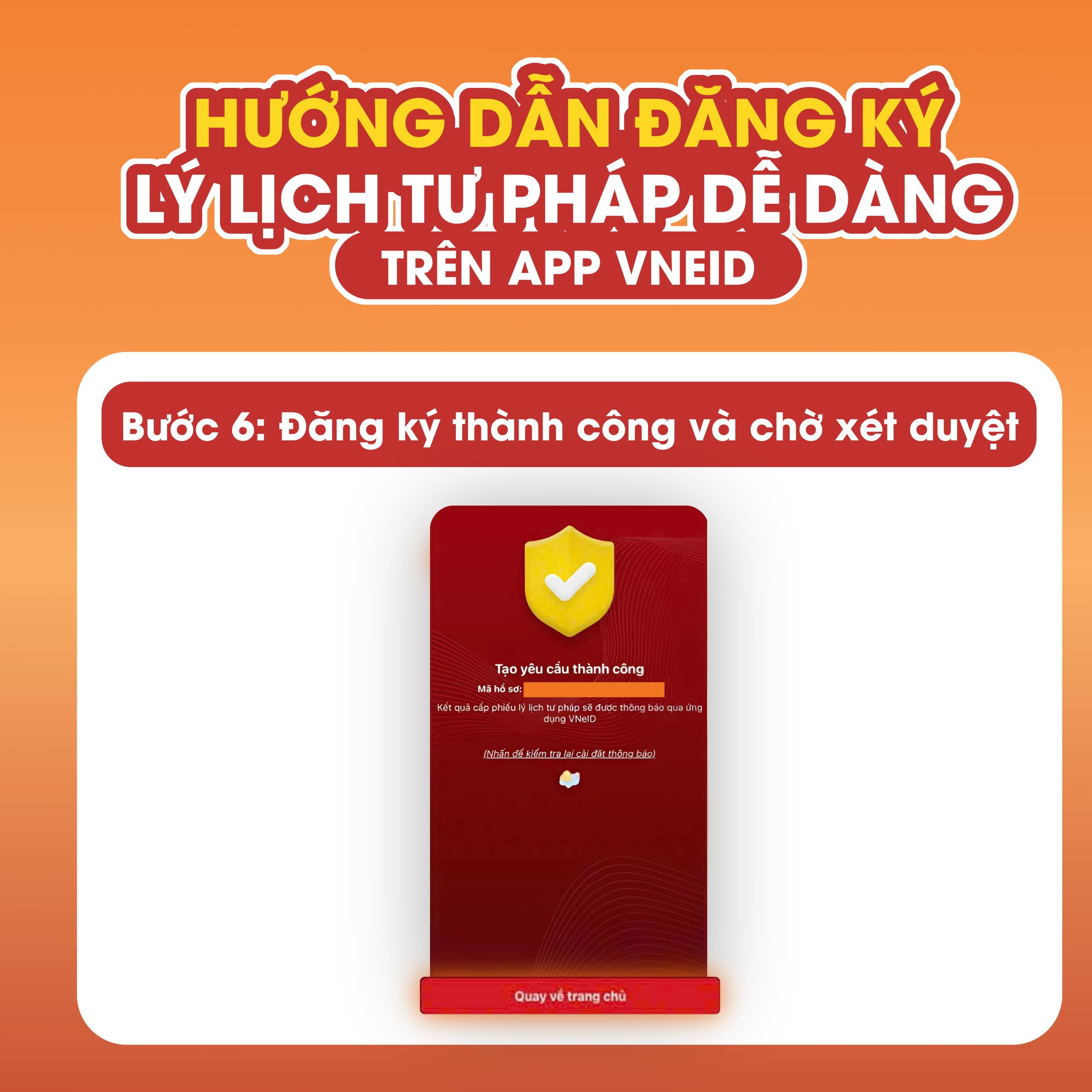 Đăng ký thành công và chờ xét duyệt