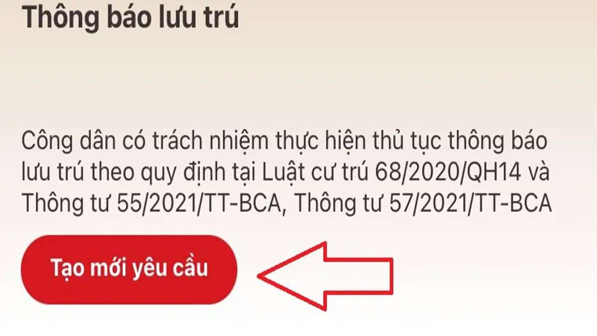 Tạo mới yêu cầu đăng ký lưu trú