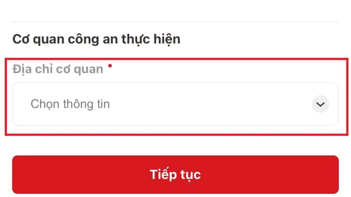 Cung cấp đầy đủ thông tin về 'Cơ quan công an thực hiện'