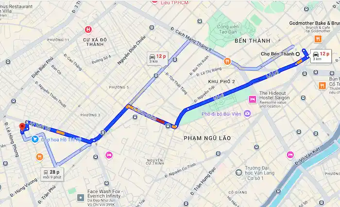 Google maps địa chỉ chợ Hồ Thị Kỷ