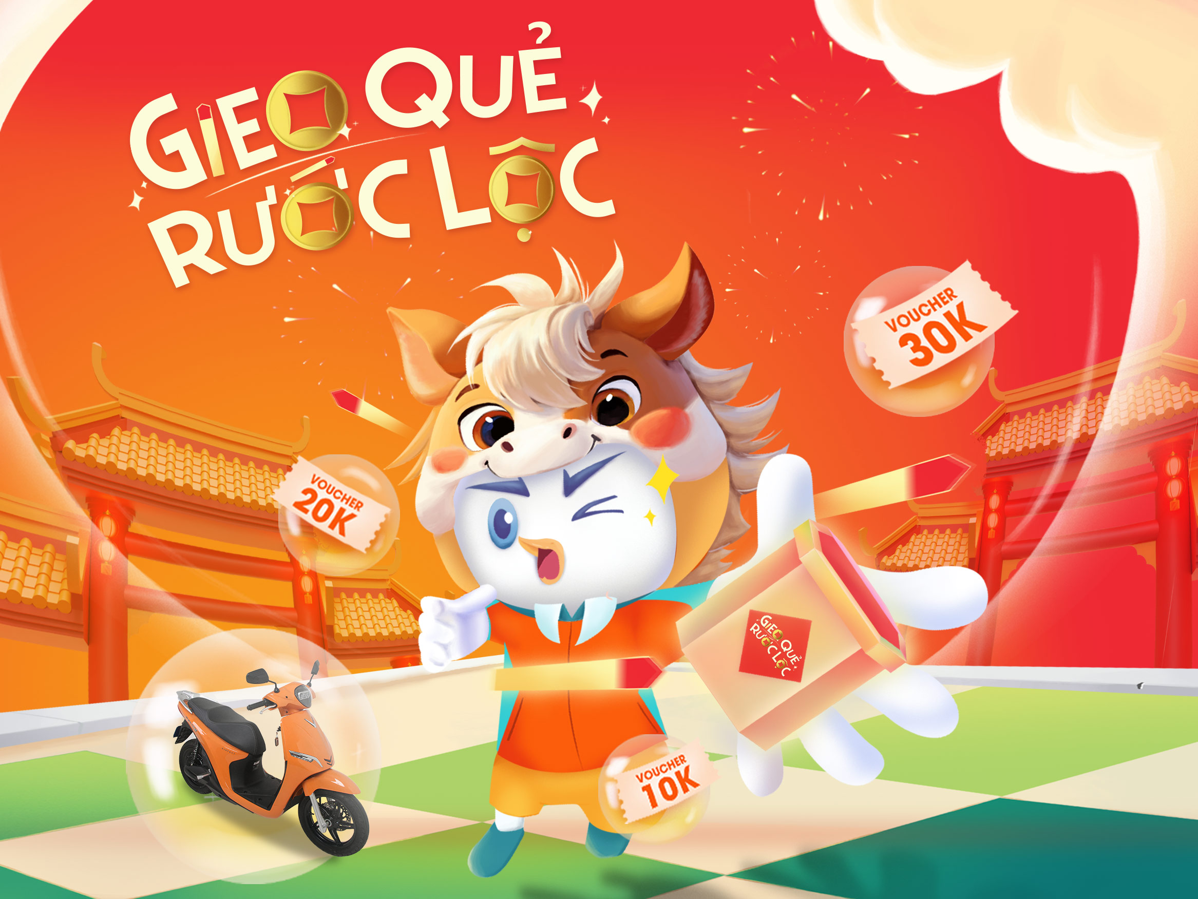 Gieo Lộc Đầu Xuân: Game "Gieo Quẻ Rước Lộc"