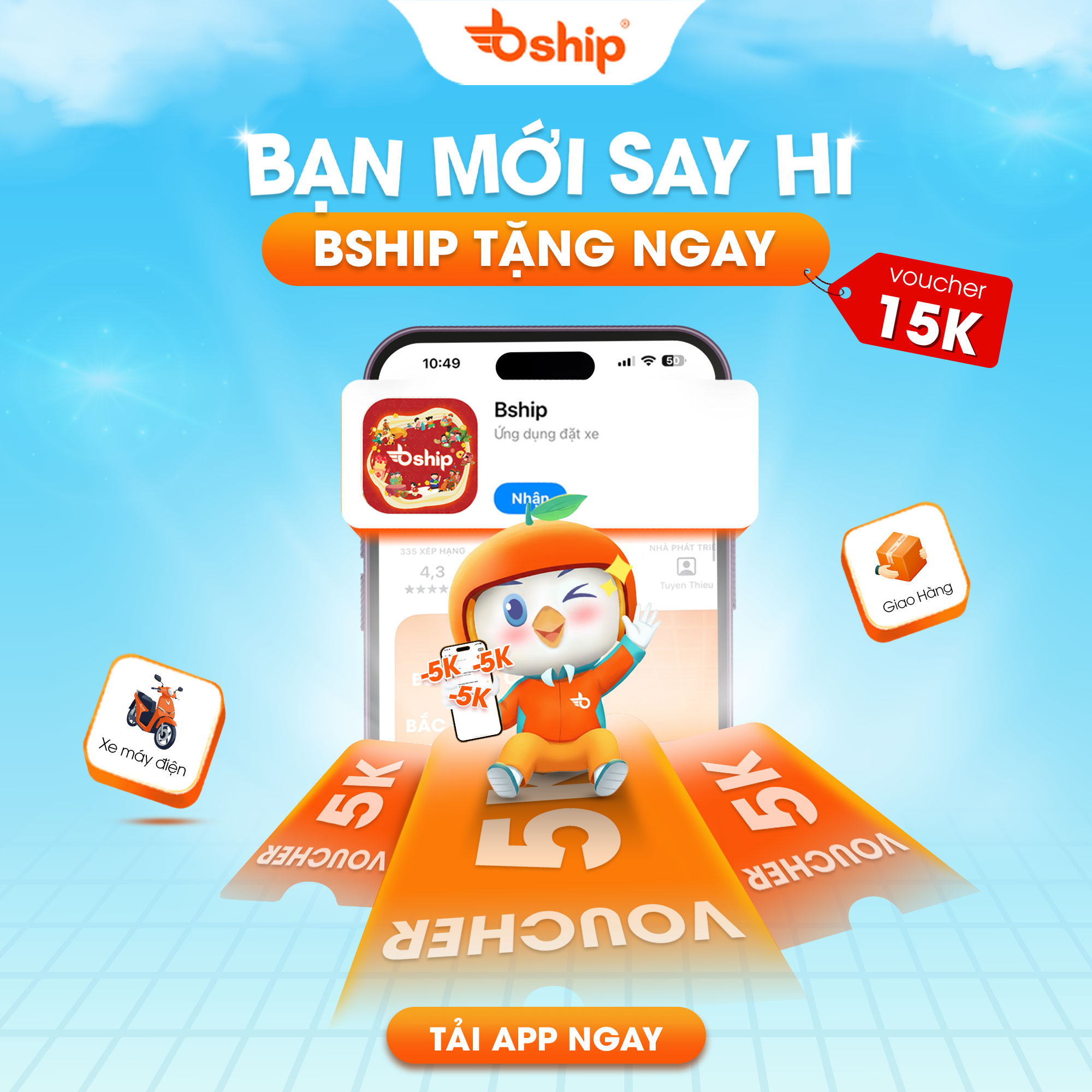 Bship giới thiệu bạn mới tặng mã khuyến mãi 15k
