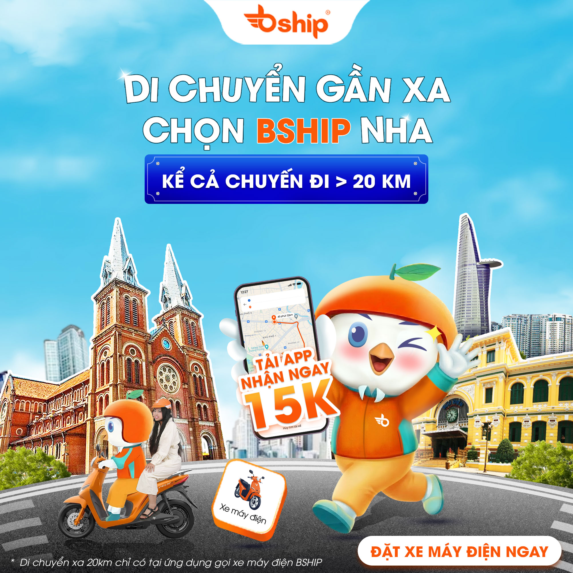 post khuyến mãi chào bạn mới 15k của Bship