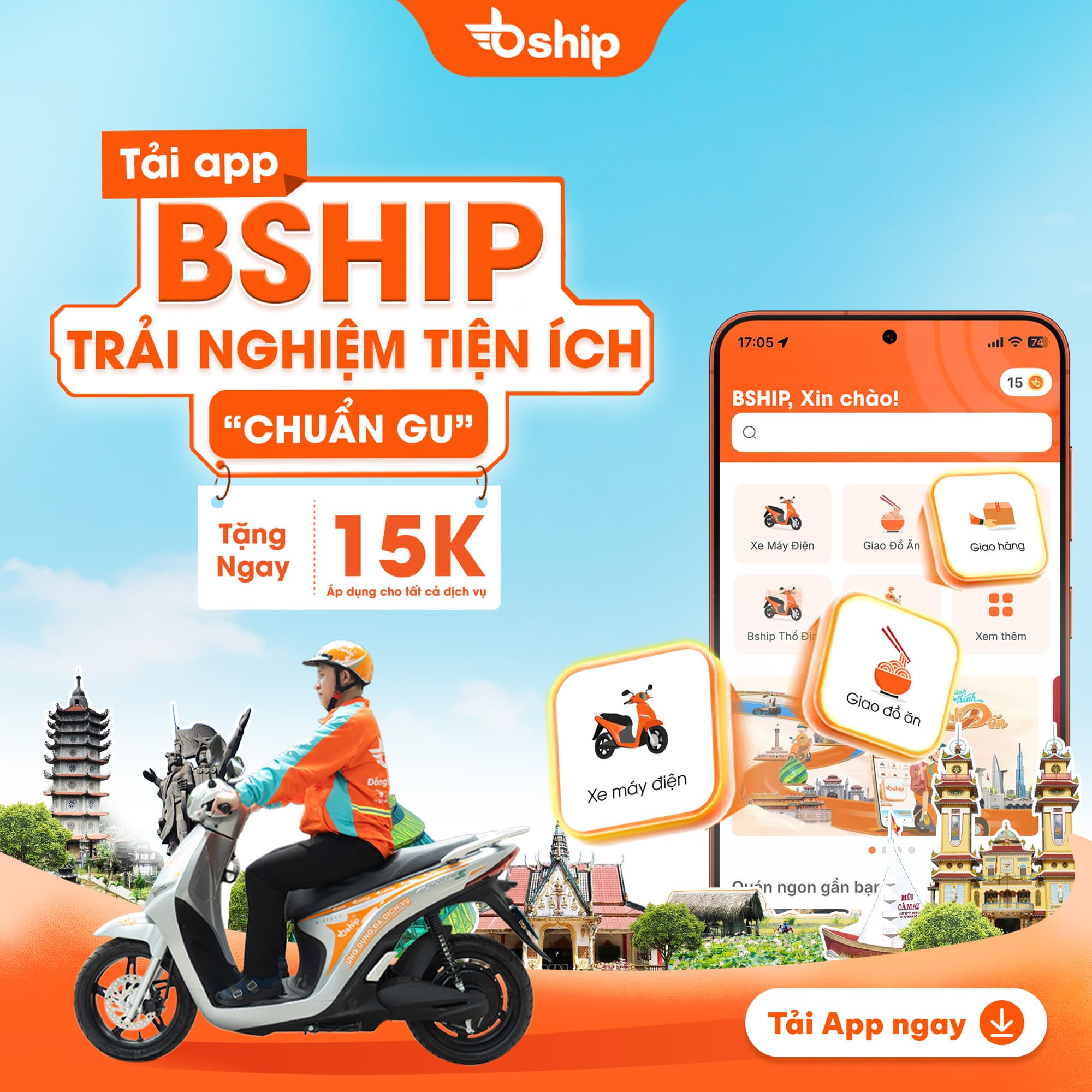 Cách gọi shipper giao hàng Bship với mã khuyến mãi 15k