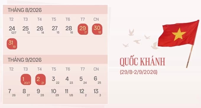 lịch nghỉ lễ quốc khánh 2/9